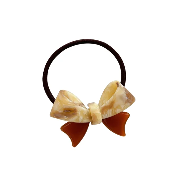 Dowell Korean Fashion Style Bow Shape Splice Acetate Sweet Elastic Hair Band