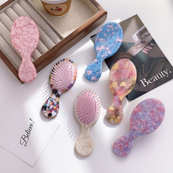 Dowell Wholesale Customized Vintage Acetic Acid Plate Portable Comb Hair Brush