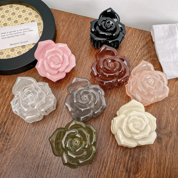 DOWELL Plastic Hiar Claw Flower Shape Claw Clip Medium Size Rose Hair Clip