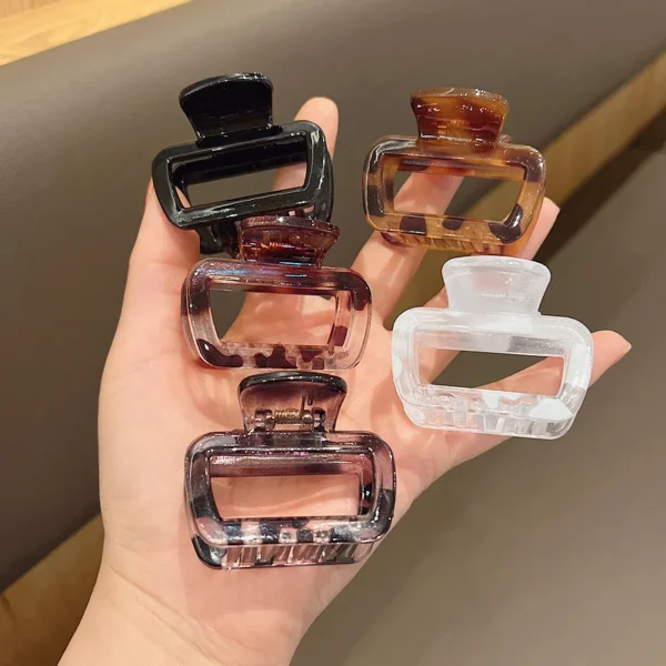 Dowell Simple square Transparent Small Size Grab Clip Head Curly Hair Shark Clip Back of Head Half Clip