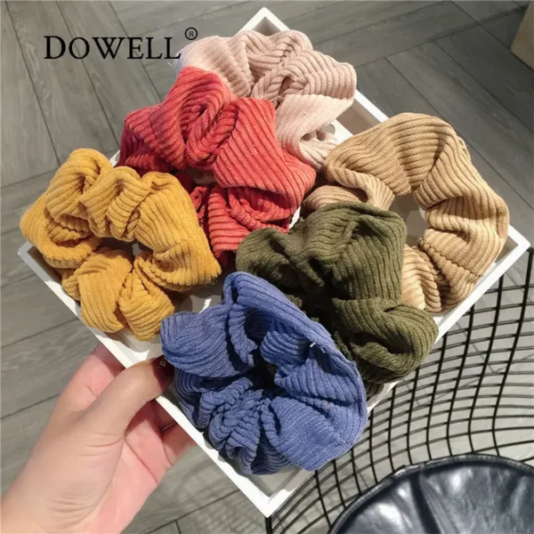 Dowell  Corduroy Autumn and Winter New Korean-version Solid Color Scrunchies
