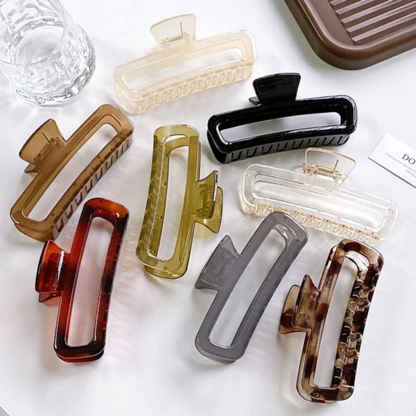 DOWELL Hollow Out Hairpin Women's Large Size Shark Clip Plastic Resin Hair Claw Clip