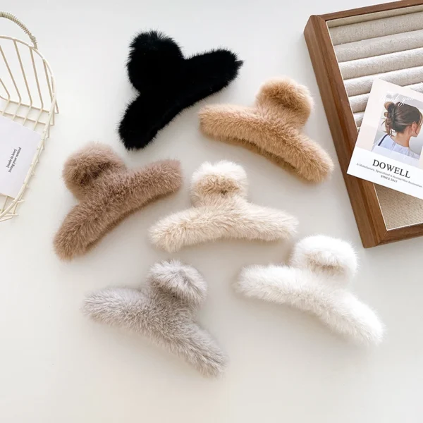 Dowell Haarkralle 13cm Jumbo Size Plush Hair Claw Accessories for Girls