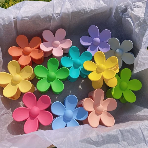 DOWELL Korean Hair Clip High Quality Plastic Plate Hair Accessories Big Flower Hair Claw Clips