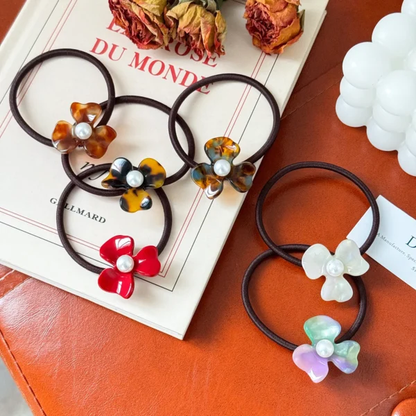Dowell Korean Style 3D Flower Tortoise Acetate Hair Band for Women