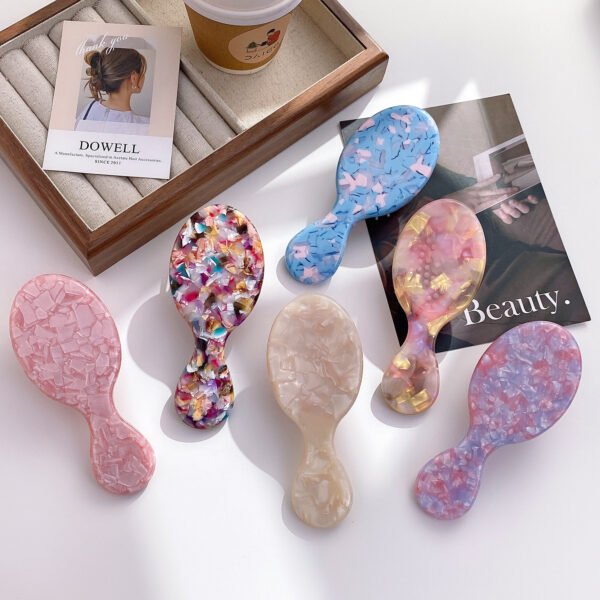 Dowell French Vintage Style Peignes Acetate Colorful Small Air Bag Massage Portable Comb