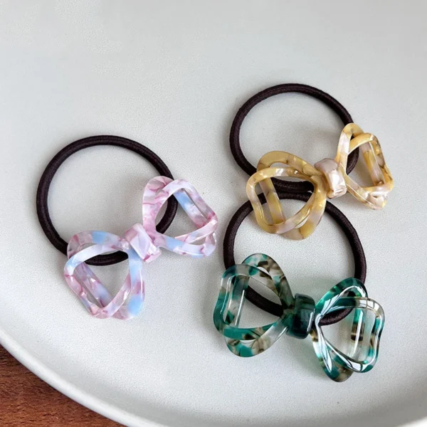 DOWELL Wholesale Bow Acetate High Stretch Hair Rope Hair Accessories