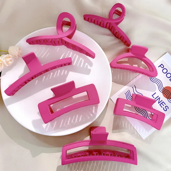 Dowell Korean Style Large Shark Clip Dragon Fruit Color Back Head Hair Claw Clip Candy Color Plastic