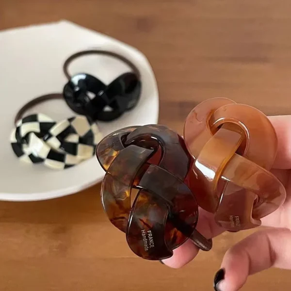 DOWELL Lovely Korean Hair Accessories Acetate Ponytail Holder Hair Bands for Girls